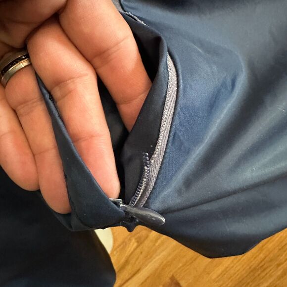 VTG Skitique Puffer Coat Ski Jacket Blue Goose Down Blue Sz Large Made in Japan - Picture 13 of 16